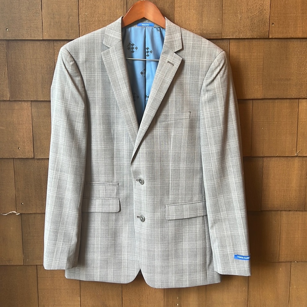 NWT Vince Camuto 2p Suit gray plaid